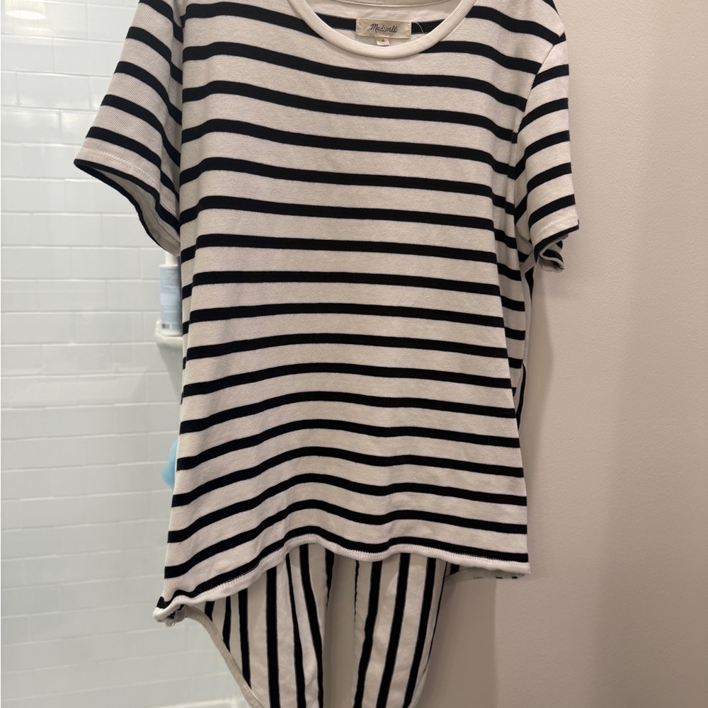 Madewell Black and White Striped Tee